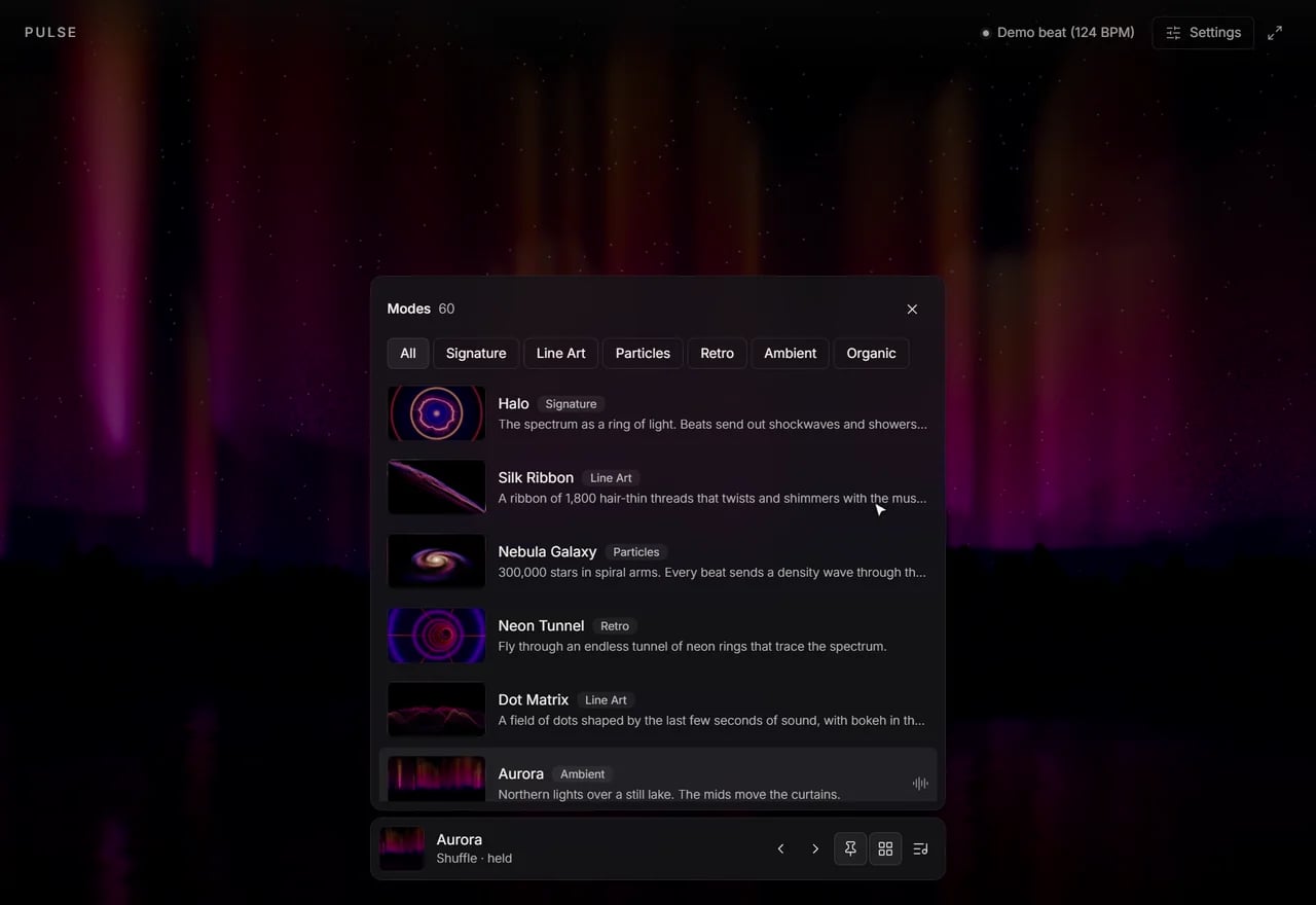 The Pulse mode browser